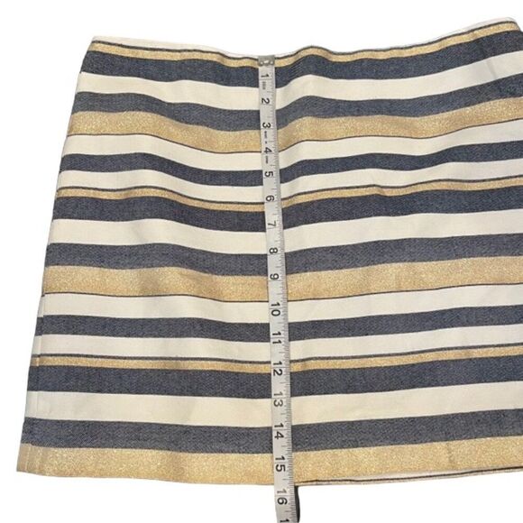J.Crew Women's Gold and Blue Stripe Mini Skirt Size 8 - Picture 8 of 8